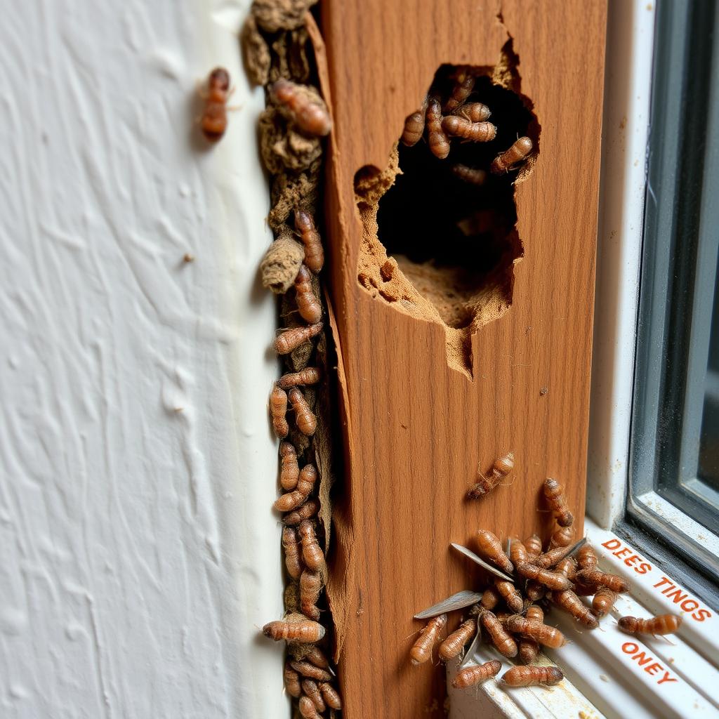 Signs of termite infestation requiring Pipes System Termite Control with Lifetime Warranty